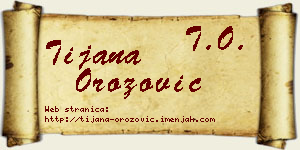 Tijana Orozović vizit kartica
